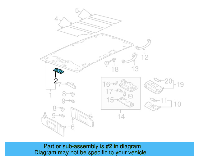 Headliner Reinforcement 3B0-867-599 - View 8