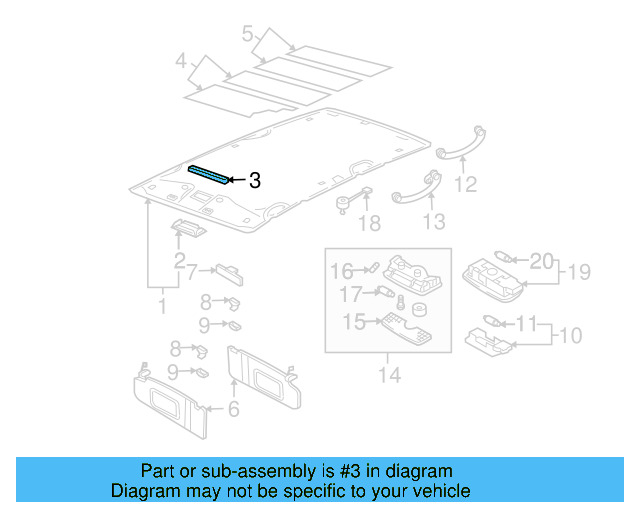 Headliner Spacer 1J0-867-596 - View 3