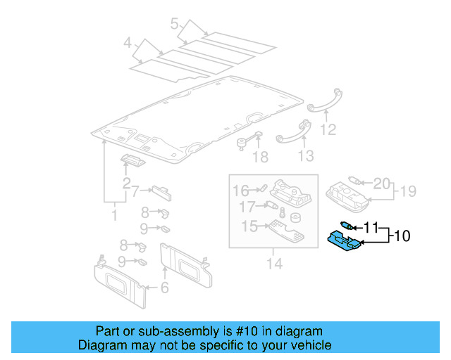 Visor Lamp 3B0-947-109-8YS - View 9