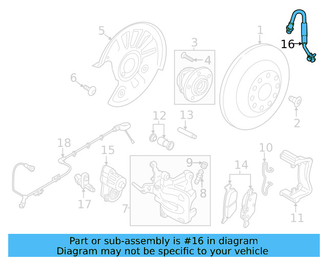 Brake Hose 3QF-611-775-A - View 2