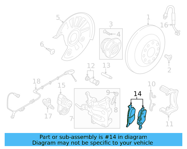 Disc Brake Pad Set Rear 3QF-698-451 - View 3