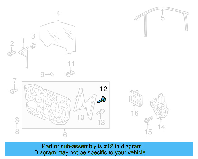 Window Regulator Mount Bolt WHT-005-451 - View 12