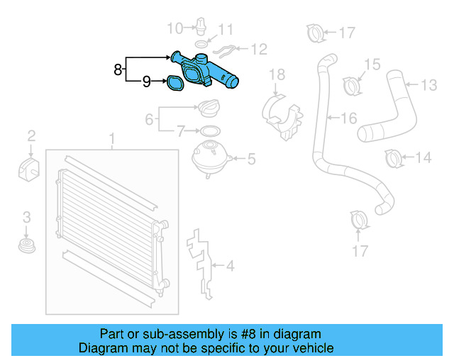 Engine Coolant Outlet Flange 06K-121-132-H - View 24
