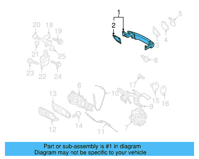 Handle, Outside (Unpainted) 3c0837206gru