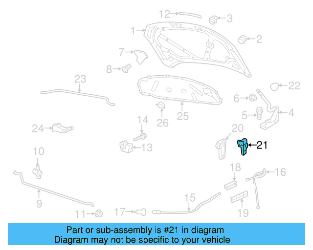 Hood Release Handle Bracket 6R1-823-633 - View 31