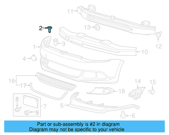 Radiator Support Panel Reinforcement Bolt N-910-338-02 - View 40