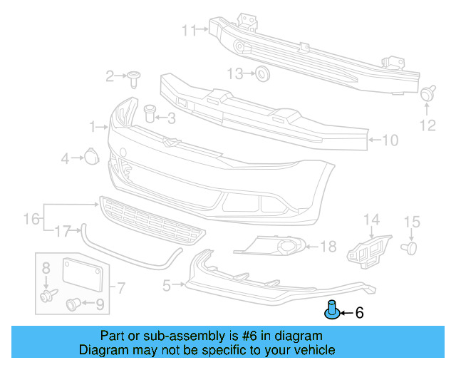 Radiator Support Panel Reinforcement Bolt N-910-338-02 - View 3