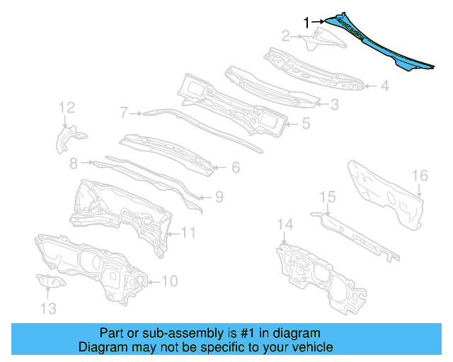 Cowl Grille 1K5-819-415-B-9B9