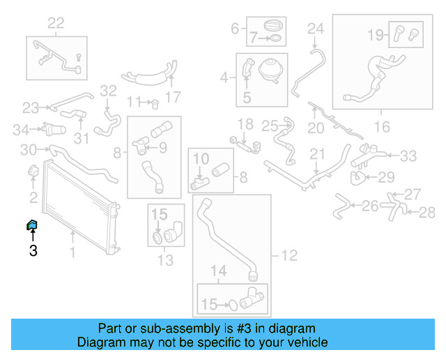 Radiator Lower Bracket 1J0-806-157-F - View 42