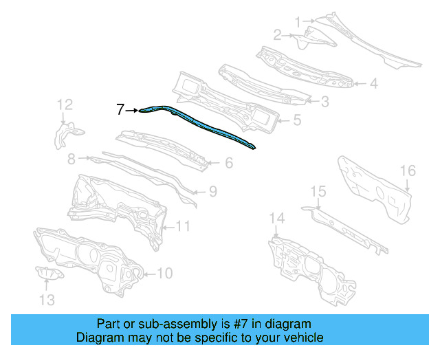 Cowl Water Deflector 1K0-805-275-A - View 16