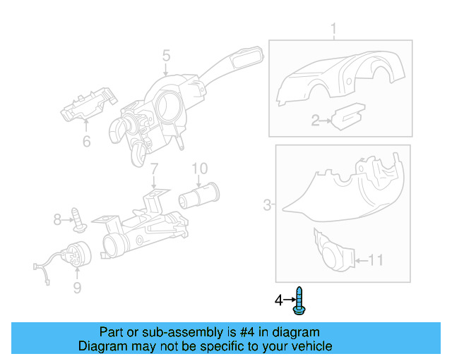Lower Column Cover Screw N-909-446-03 - View 12