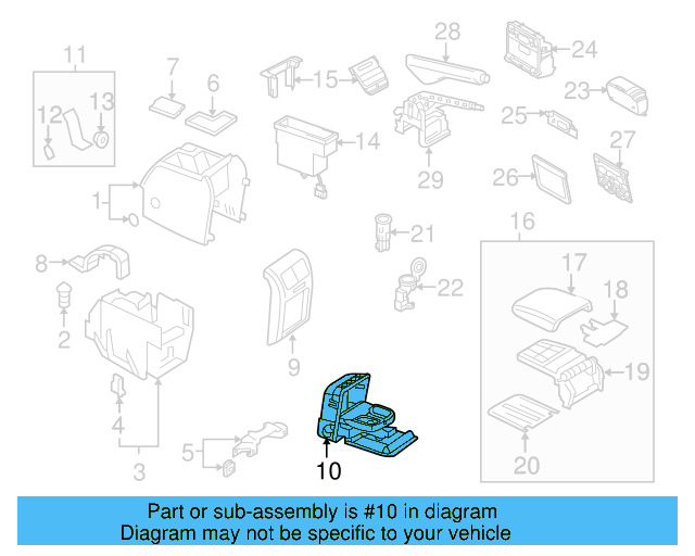storage bin only does not include drink holder 1K5-863-383-A-75R - View 16