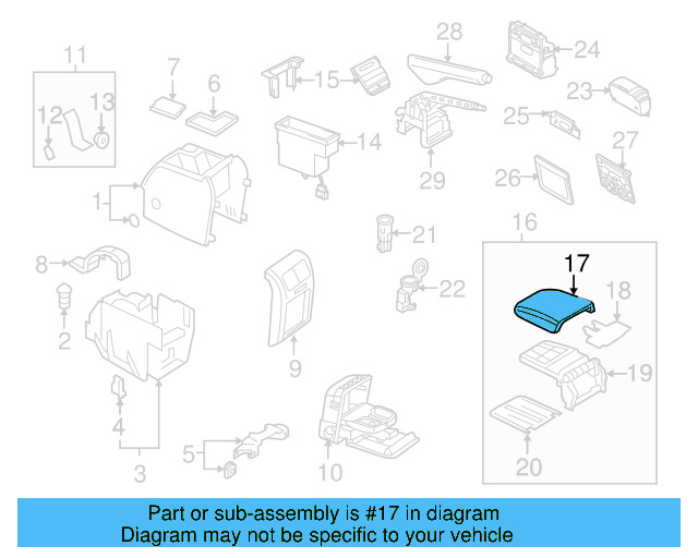 Console Armrest Cover 1K0-864-207-F-77H - View 12