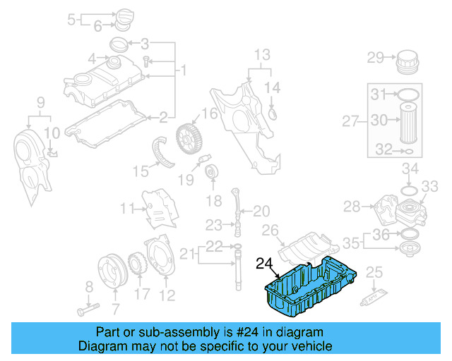 Engine Oil Pan 038-103-601-NA - View 3