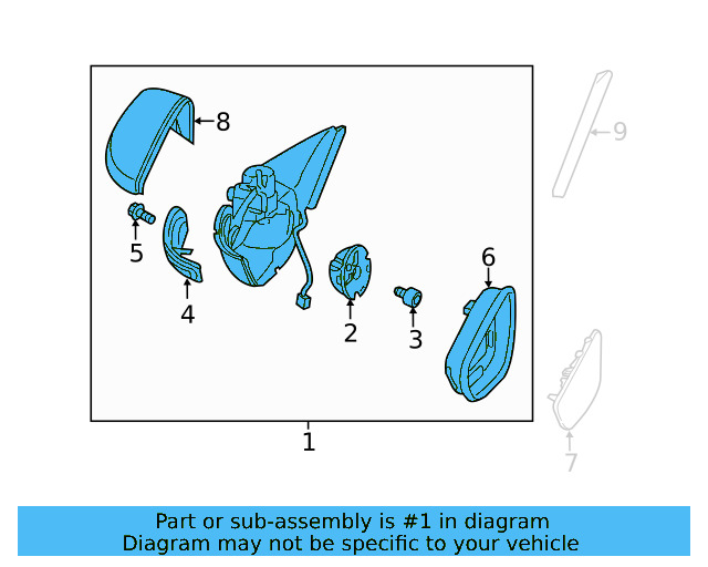Mirror Assembly 5C5-857-508-P-9B9