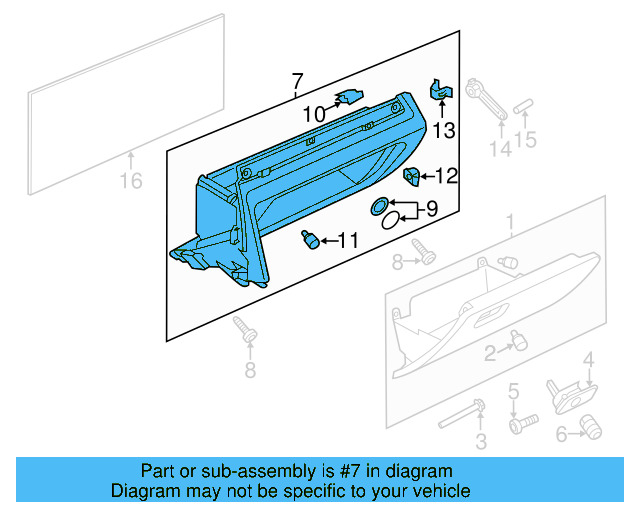 Glove Box Frame 561-857-114-C-92W - View 3