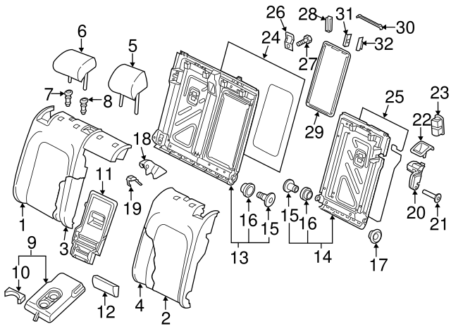 Seat Latch Cover 5G0-885-894-B-82V