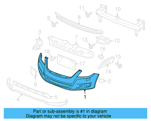 Bumper Cover (Unpainted) 5n0807217aagru - View 3