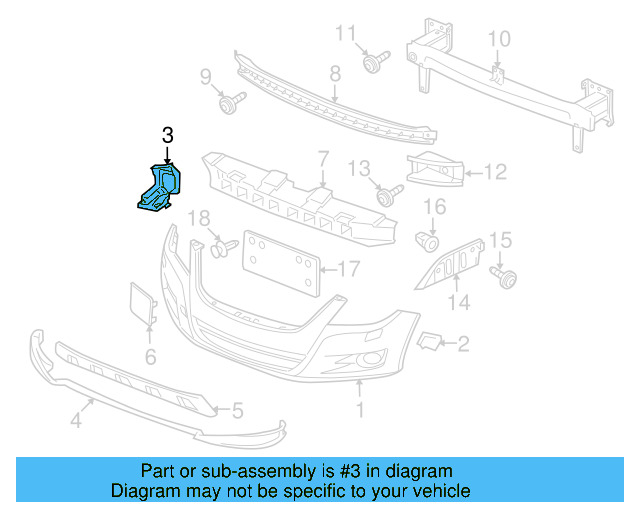 Bumper Cover Side Support 5N0-807-942-A - View 3