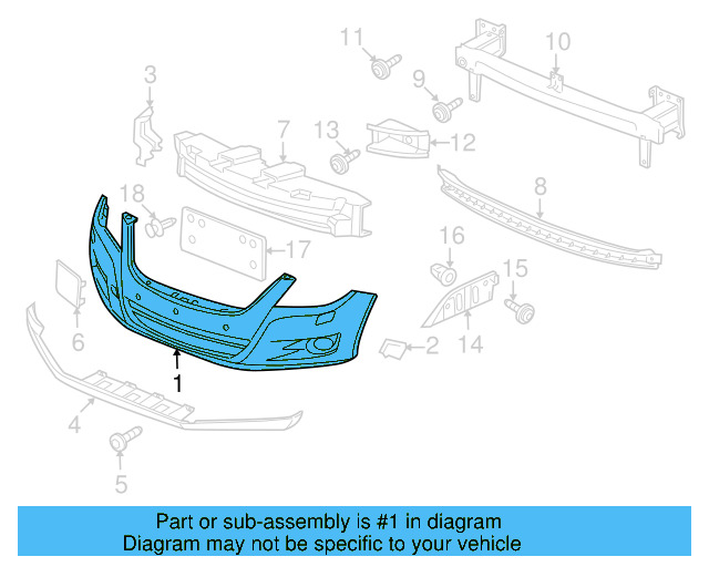 Bumper Cover (Unpainted) 5n0807217fgru - View 5