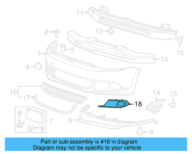 Outer Grille 5C6-853-666-A-9B9 - View 13