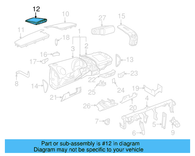 Instrument Panel Cover 1Y0-858-061-62J - View 8