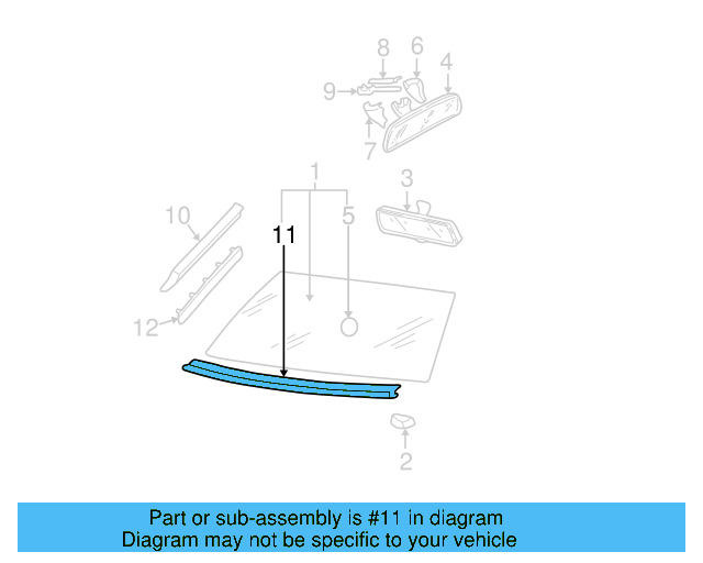 Reveal Molding Retainer Strip 3B0-854-542-B41 - View 5