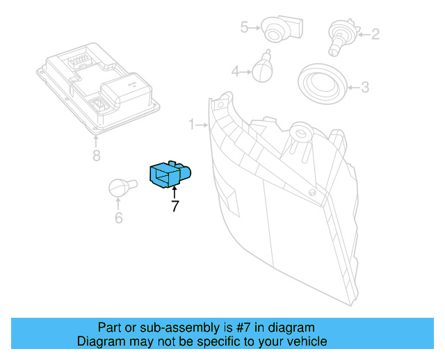 Marker Lamp Bulb Socket 7B0-945-123 - View 3