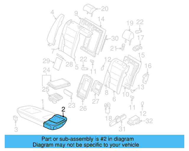 Seat Cushion Pad 3C0-881-375-AE - View 8