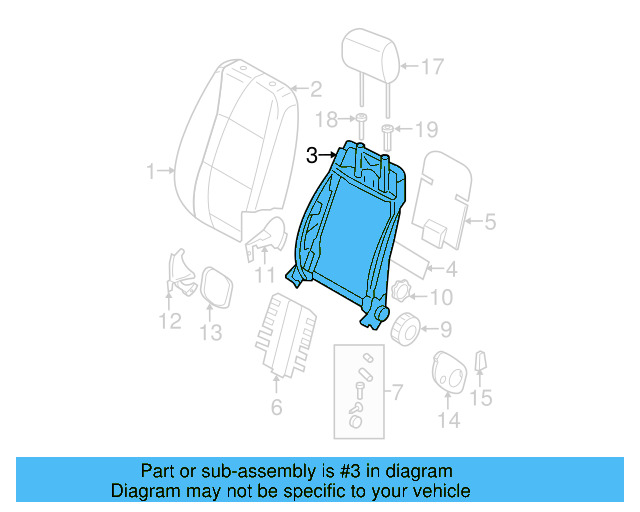 Seat Back Frame 1K4-881-515-BL - View 5
