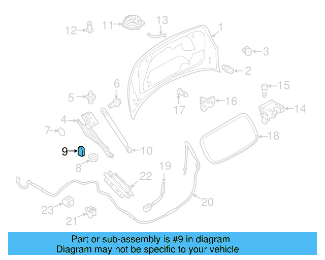 Hinge Stop 5C3-827-489-B-9B9 - View 2