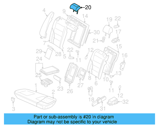 Headrest 3C0-881-903-C-TDC - View 3