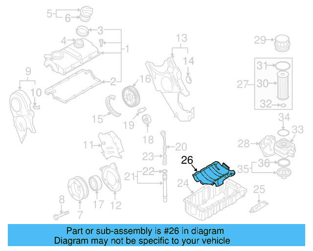 Engine Oil Pan Baffle 06B-103-623-P - View 12