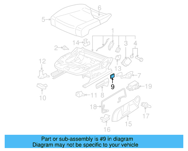 Adjust Handle Retainer Clip 1K0-881-449 - View 52