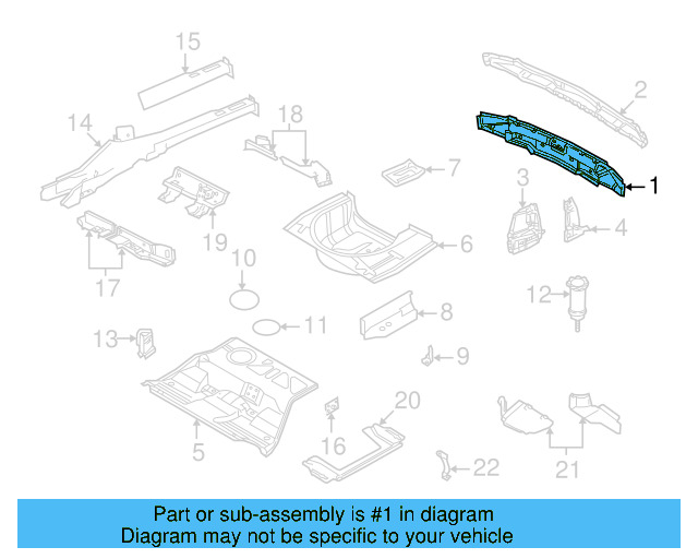 Rear Body Panel 3B9-813-301-F - View 3