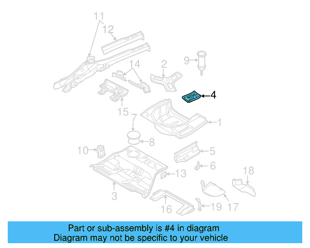 Floor Pan Mount 8E0-804-387 - View 6