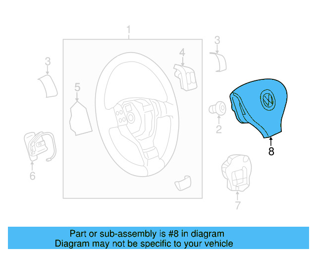 Steering Wheel Air Bag 1K0-880-201-BP-1QB - View 5