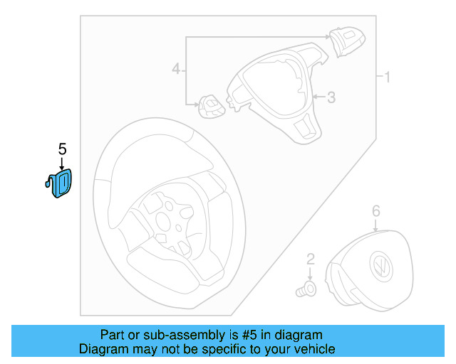 Shift Paddle 6C0-951-528-WHS - View 9
