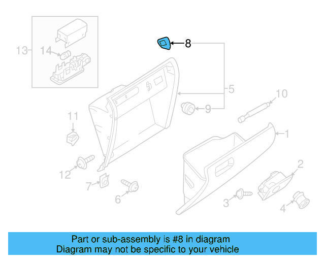 Glove Box Frame Lock Plate 5M1-858-543 - View 3