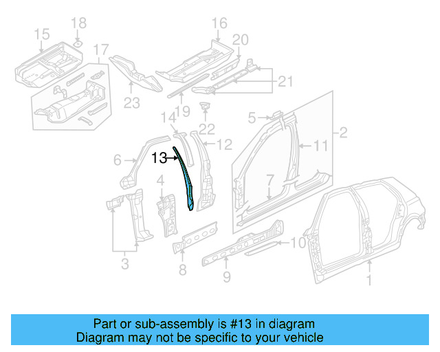 Pillar Reinforced 1J4-809-280-B - View 5