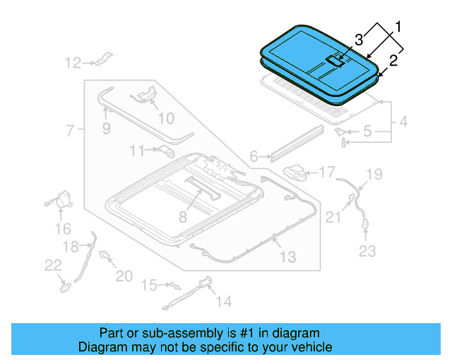 Sunroof Glass 3D5-877-071 - View 2