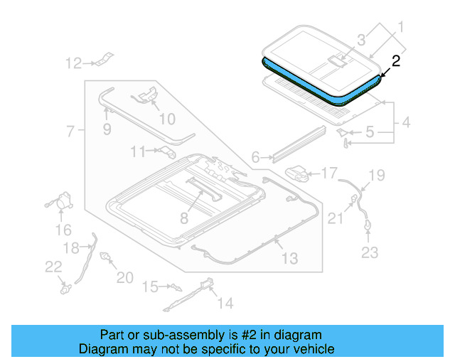 Weatherstrip 3D5-877-297-B41 - View 3