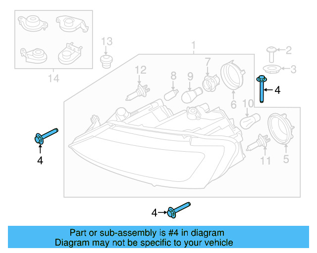 Headlamp Assembly Bolt WHT-004-141 - View 8