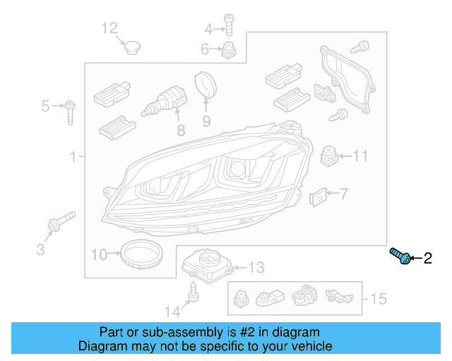 Headlamp Assembly Lower Bolt N-911-664-01