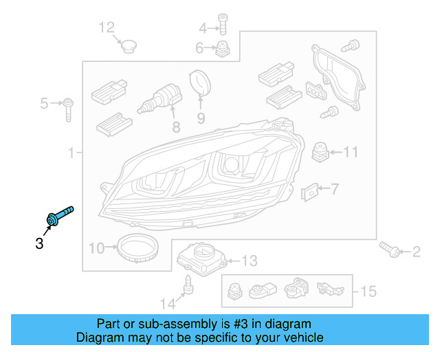 Headlamp Assembly Lower Bolt N-911-664-01 - View 13