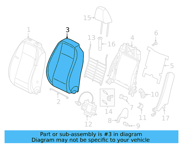 Seat Back Pad 17A-882-774 - View 5