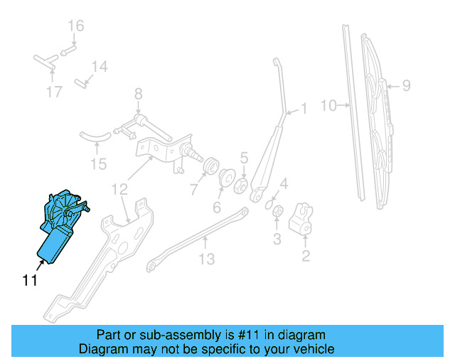 Back Glass Wiper Motor 701-955-713-A - View 3