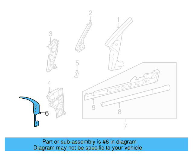 Inner Pillar Protector 1Y0-821-709-A - View 6