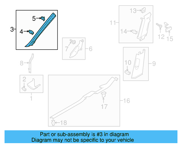 Windshield Pillar Trim 5GM-867-233-H-ZC6