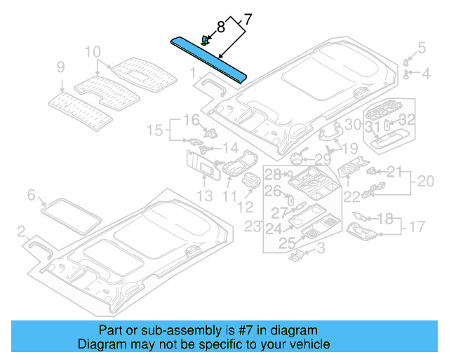 Rear Header Trim 3C9-867-617-B-3U5 - View 5